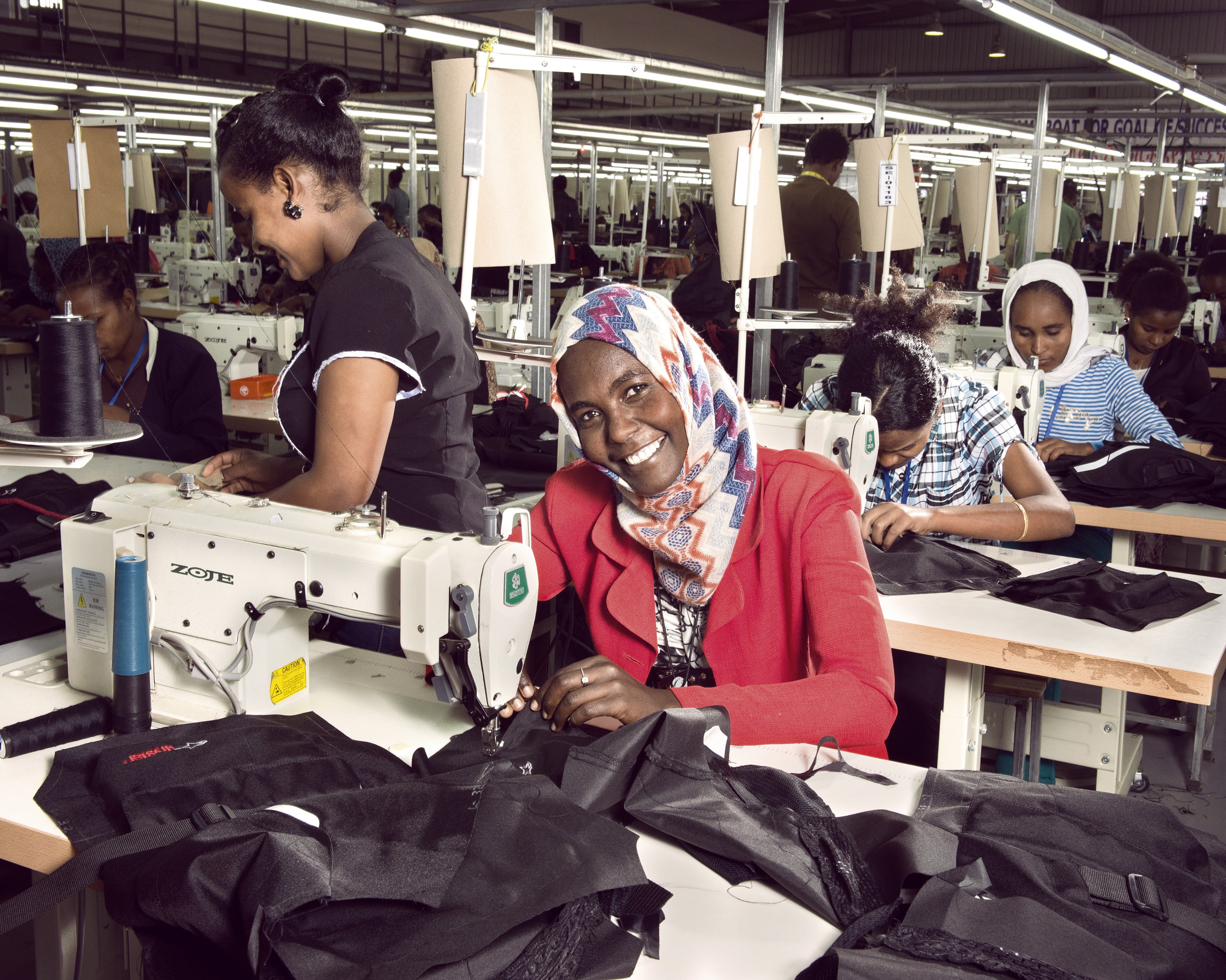 Nebiba Mohammed, 28, works at the Shints textile factory